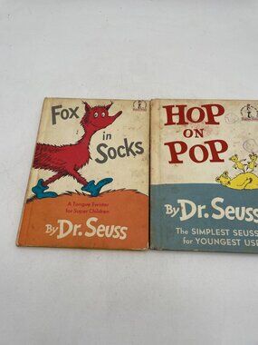 Dr. Seuss Fox in Socks & Hop on Pop Beginner Books Lot 2 Early Readers